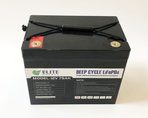 डीप साइकिल 12V 75Ah रिचार्जेबल लिथियम बैटरी 960Wh एनर्जी