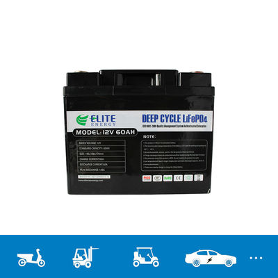 इलेक्ट्रिक वाहनों के लिए एलएफपी 12 वी 60 ए लिथियम बैटरी पैक 32650 सेल