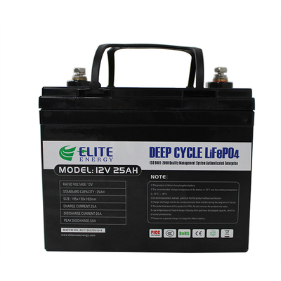 लाइटवेट ABS केस लिथियम बैटरी पैक 12V 25Ah Li आयन LiFePO4
